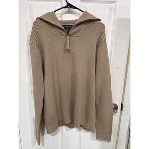 Banana Republic men's 100% cotton quarter-zip sweater in a tan or cream color